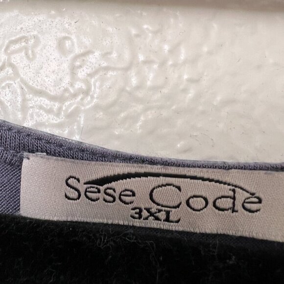 Sese Code Elegant Blue Floral Sheer Overlay Women's Career Blouse Top Size 3XL - Picture 3 of 9